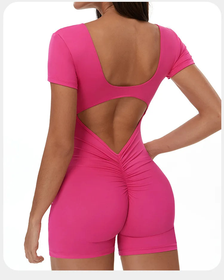 Yoga Jumpsuit Sexy Back V Rompers Gym Set Women Training Yoga Suit Sportswear Women Sports Jumpsuit Fitness Workout Bodysuits