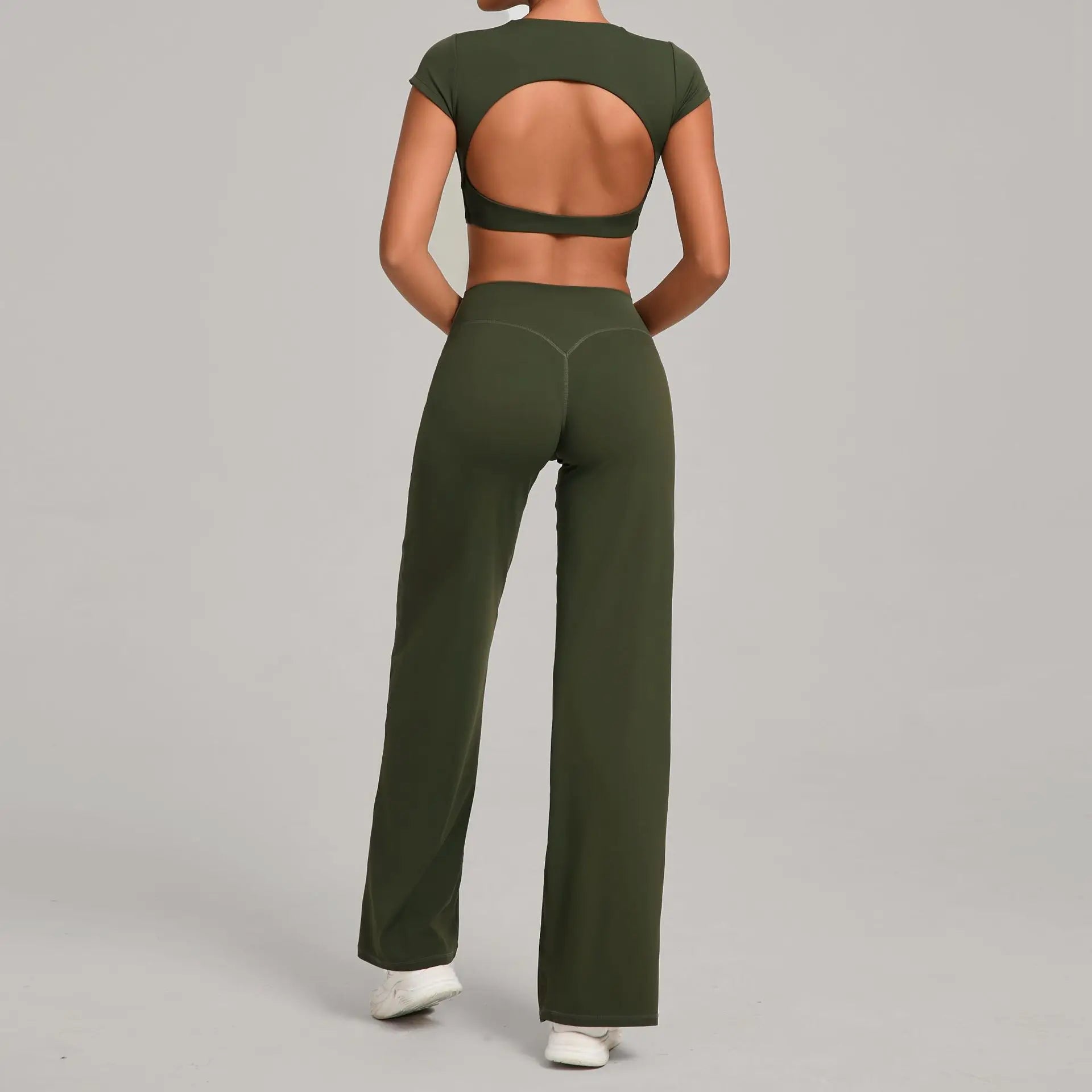 Women Tracksuit Yoga Suit 2PCS Sports Outfits Gym Set Running Workout Clothes Sports Short Sleeves Athletic Wear Yoga Clothing