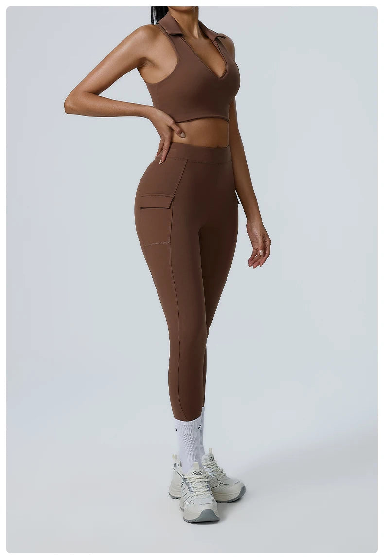 2PCS Yoga Set Women Tracksuit Sportswear Gym Workout Clothing Athletic Wear Fitness Bra High Waist Leggings Push Up Suit