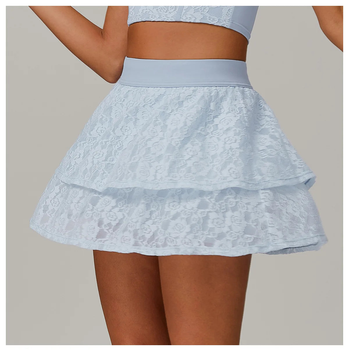 Women's High Waisted Tennis Lace Skirt Tennis Yoga Golf Sports Belt Safety Pants Pocket Comfortable and Breathable Sports Skirt