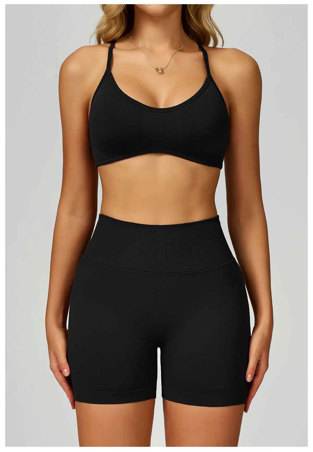 Women Seamless Halter Sports Bra High Support Push-up Open Back activewear Gym Tank Top Fitness Underwear Yoga Workout Brassiere