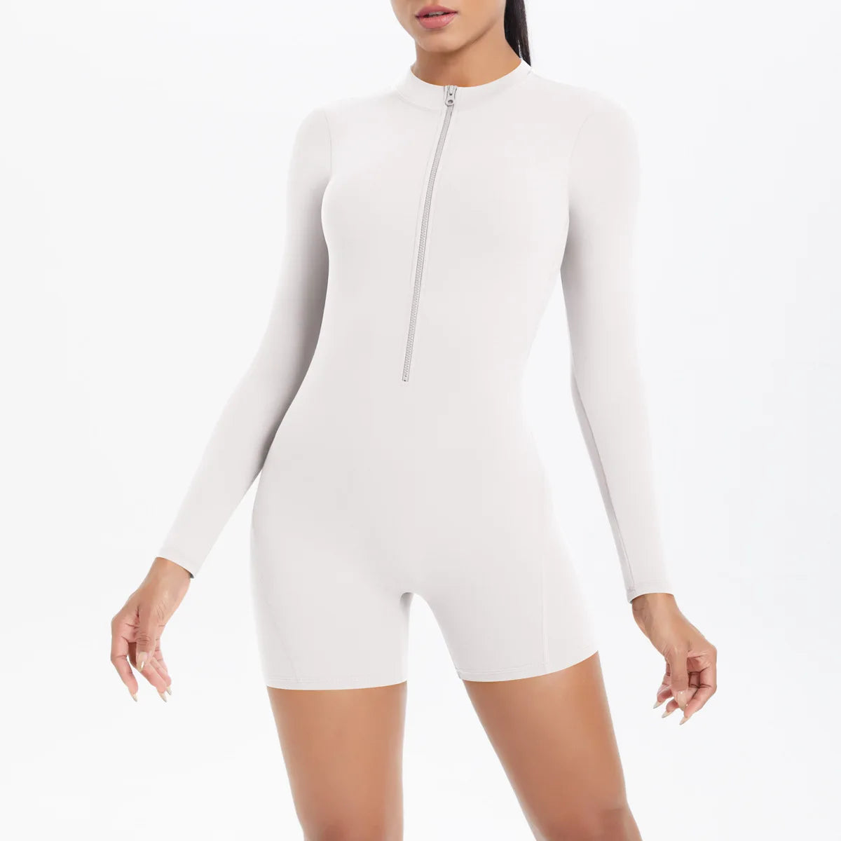 Gym Jumpsuit Women's Fitness Suit Short Set Sports Overalls Woman Tracksuit Yoga Clothing Zipper Long Sleeved Workout Sportswear