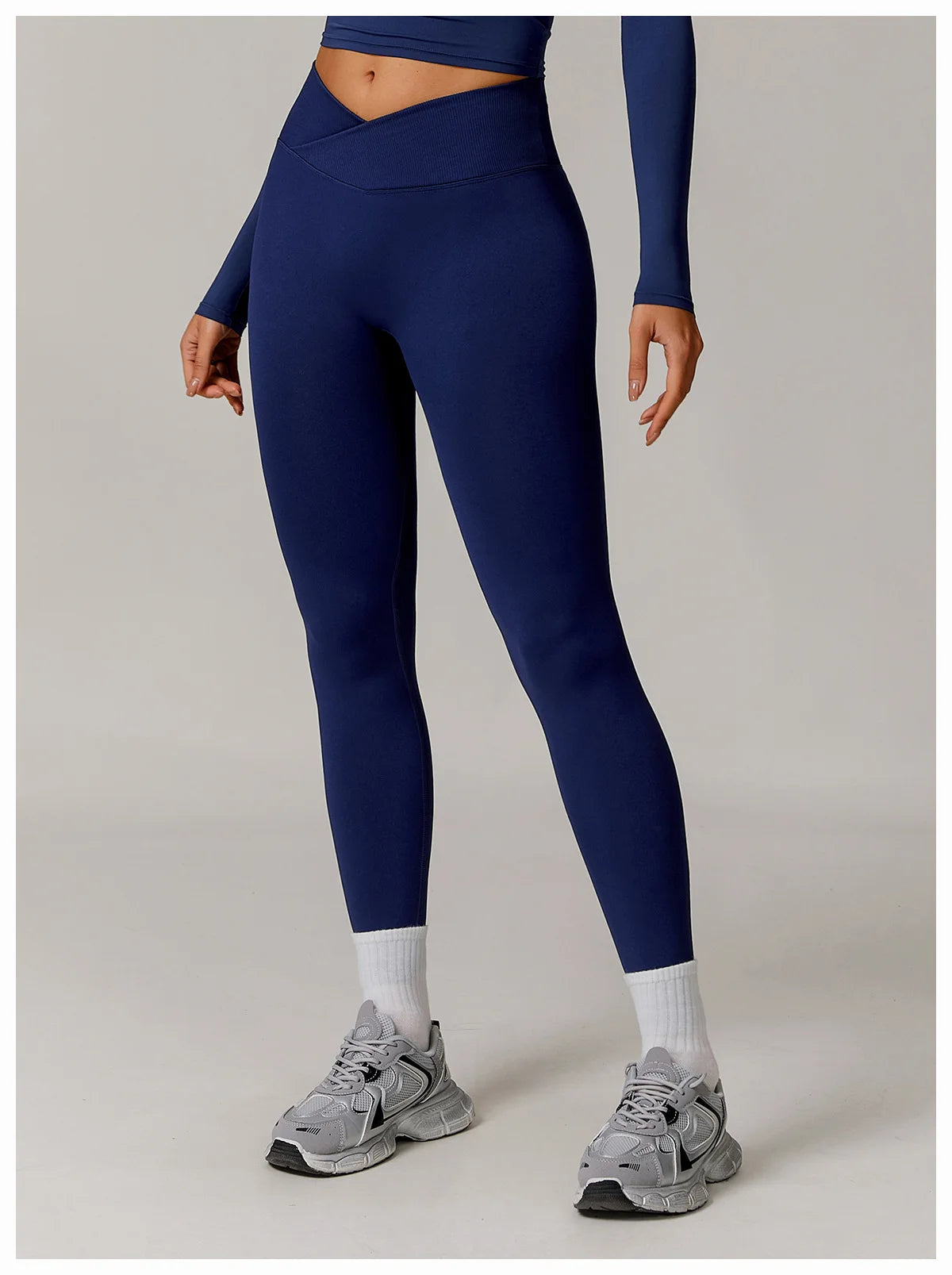 Seamless Yoga Leggings Women Fitness Leggings Running Cycling Pants Cross Waist Head Sports Legging High Waist Workout Gym Tight