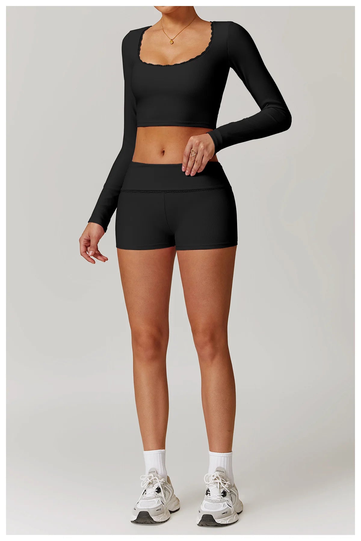 Ribbed Yoga Shirts For Women Long Sleeve Fitness Running Gym Clothes Push Up Workout Dry Fit Breathable High Elastic Sports Top