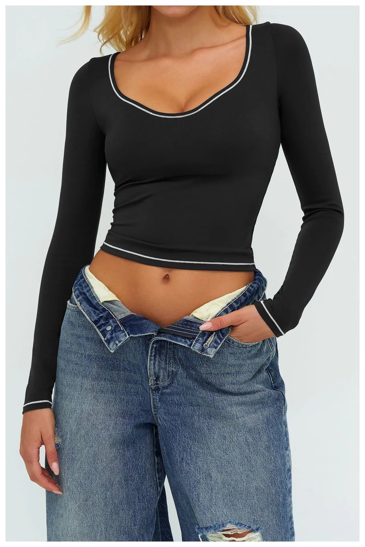 Yoga Shirts Women's Yoga Long Sleeve Fitness Long Sleeve Running Gym Clothes Workout Dry Fit Breathable High Elastic Sports Top