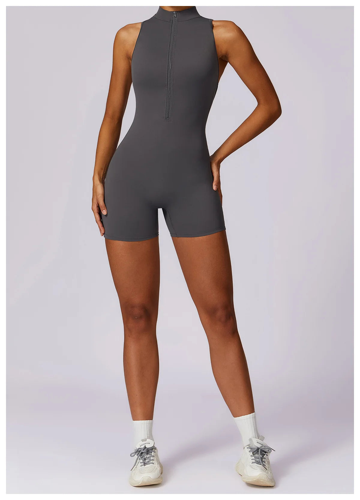 Scrunch Sports Overalls Gym Jumpsuit Women's Fitness Suit Short Sets for Woman Tracksuit Yoga Clothing Zipper Workout Sportswear