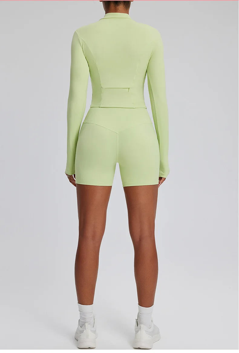 2PCS Yoga Suit Gym Set Women Clothes Running Tracksuit Workout Long Sleeve High Waist Bell-bottoms Sports Shirt Yoga Clothing