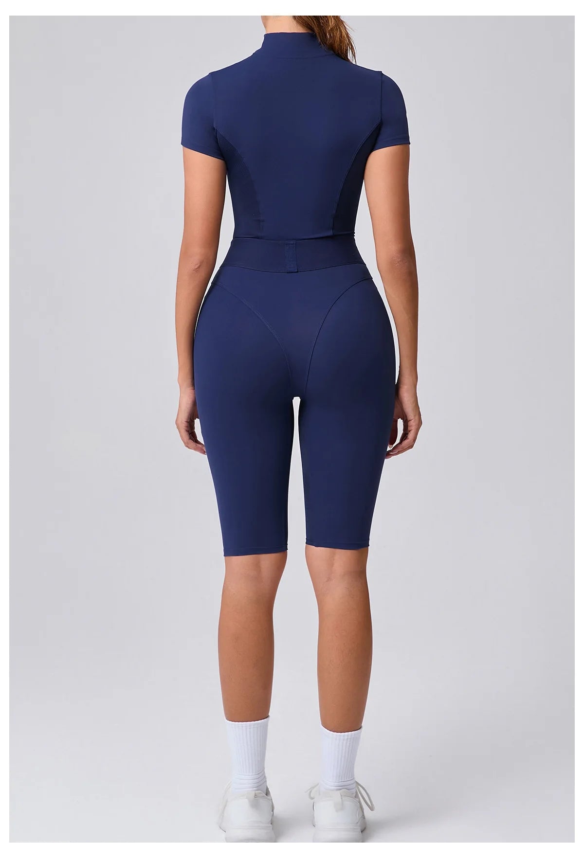 Women's Tracksuit Jumpsuits One-Piece Suit Zipper Short SleevesYoga Set Gym Push Up Workout Clothes Fitness Bodysuit Sportswear