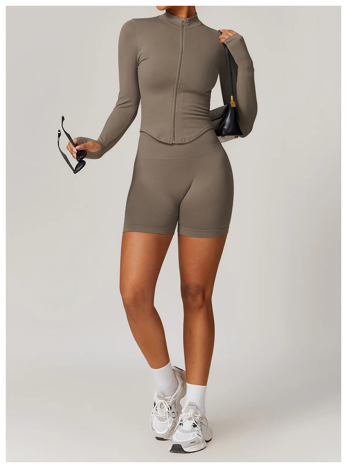 Seamless Yoga Set 3PCS Women Sportswear Workout Clothes Athletic Wear Gym Legging Fitness Bra Crop Top Long Sleeve Sports Suits