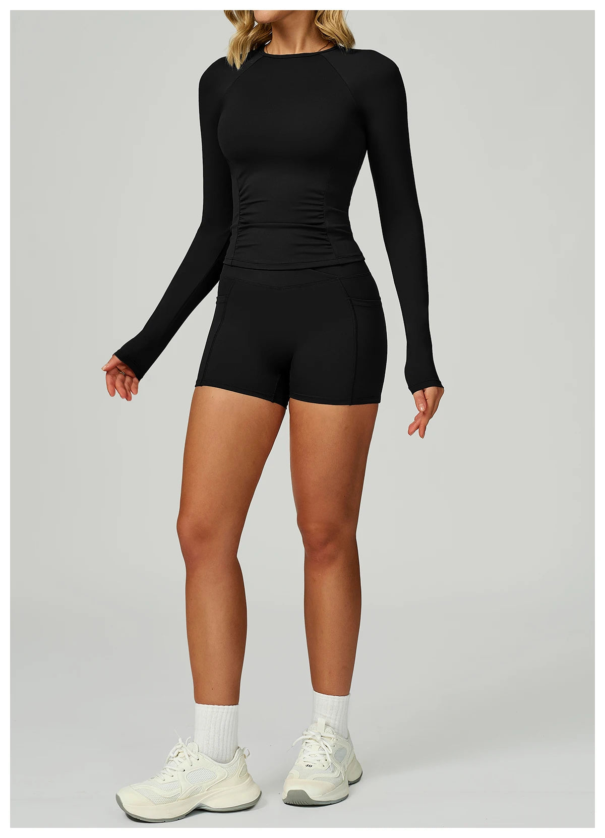 2 Pieces Yoga Suit Women Sports Set Quick-Drying Gym Set Women Tracksuit Running Workout Long Sleeve Sports Yoga Clothing