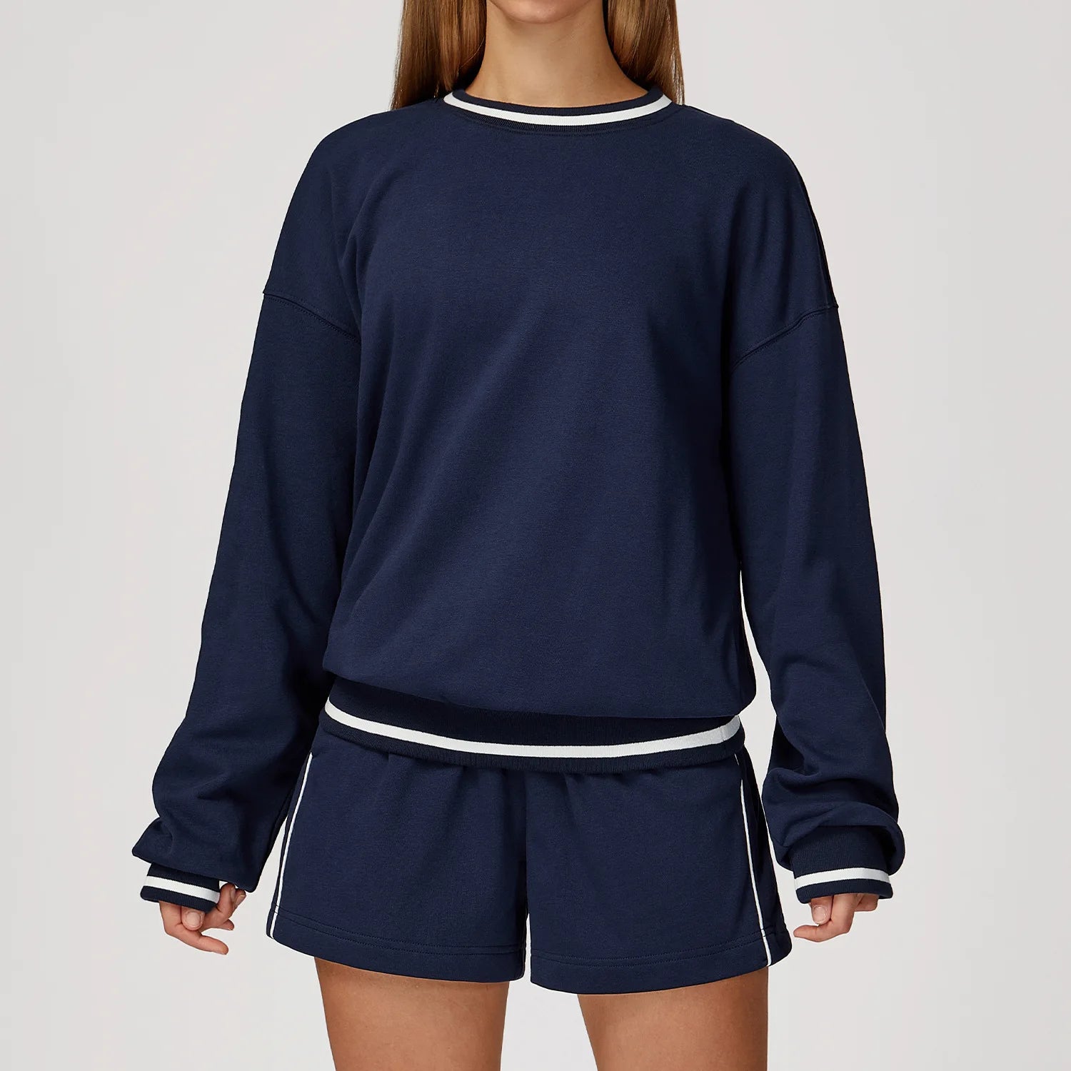 2PCS Winter Yoga Set Contrasting Hoodie Set Women's Tracksuit Comfortable Running Gym Set Women's Clothes Outdoor Sports Set