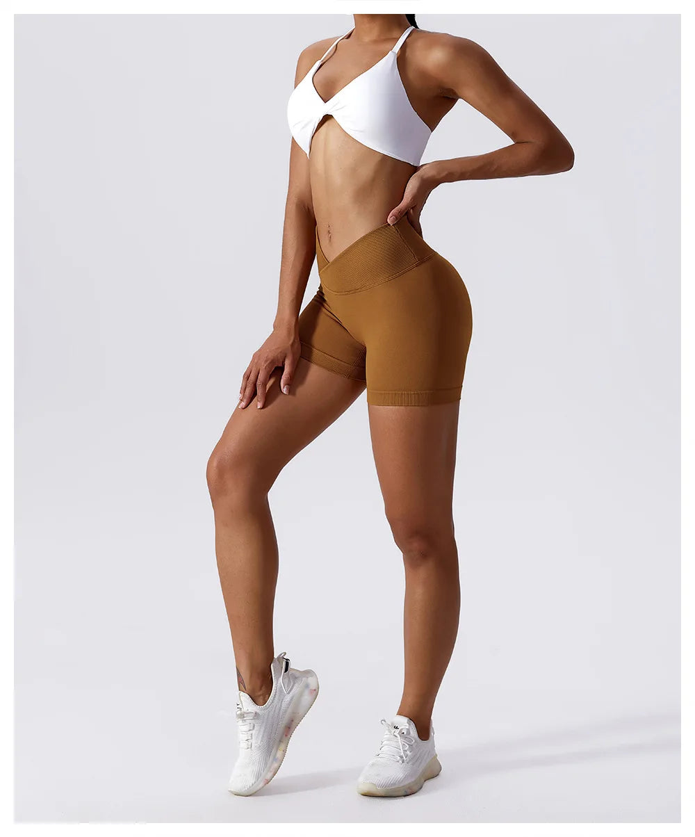Summer Seamless Yoga Shorts High Waist Elasticity Sports Leggings Women Breathable Cycling Shorts Buttock Lift Gym Shorts Women