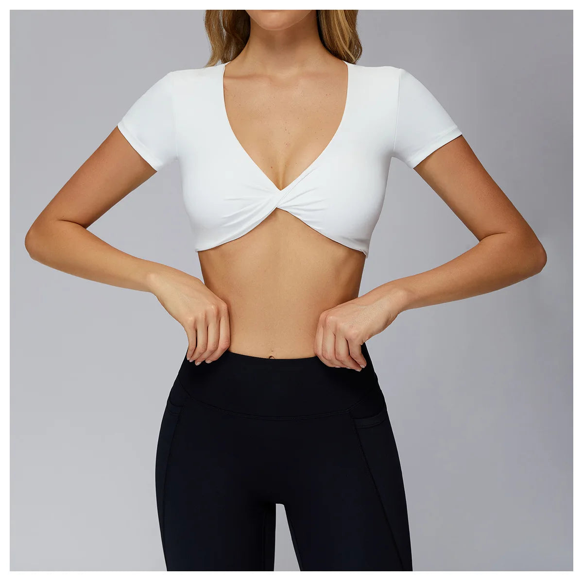 Yoga Top Women Sport T Shirts Fitness Clothes Workout Short Sleeve Top Yoga Shirt Gym Running Back Hollow Out Push Up Sport Top