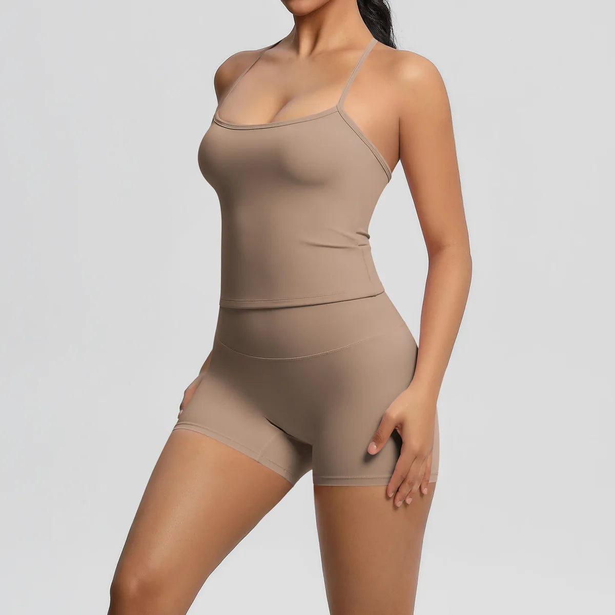 Yoga Sport Set Women Seamless Crop Top Bra Shorts Yoga Set Comfort Elastic Sportsuit Workout Outfit Fitness Gym Clothes