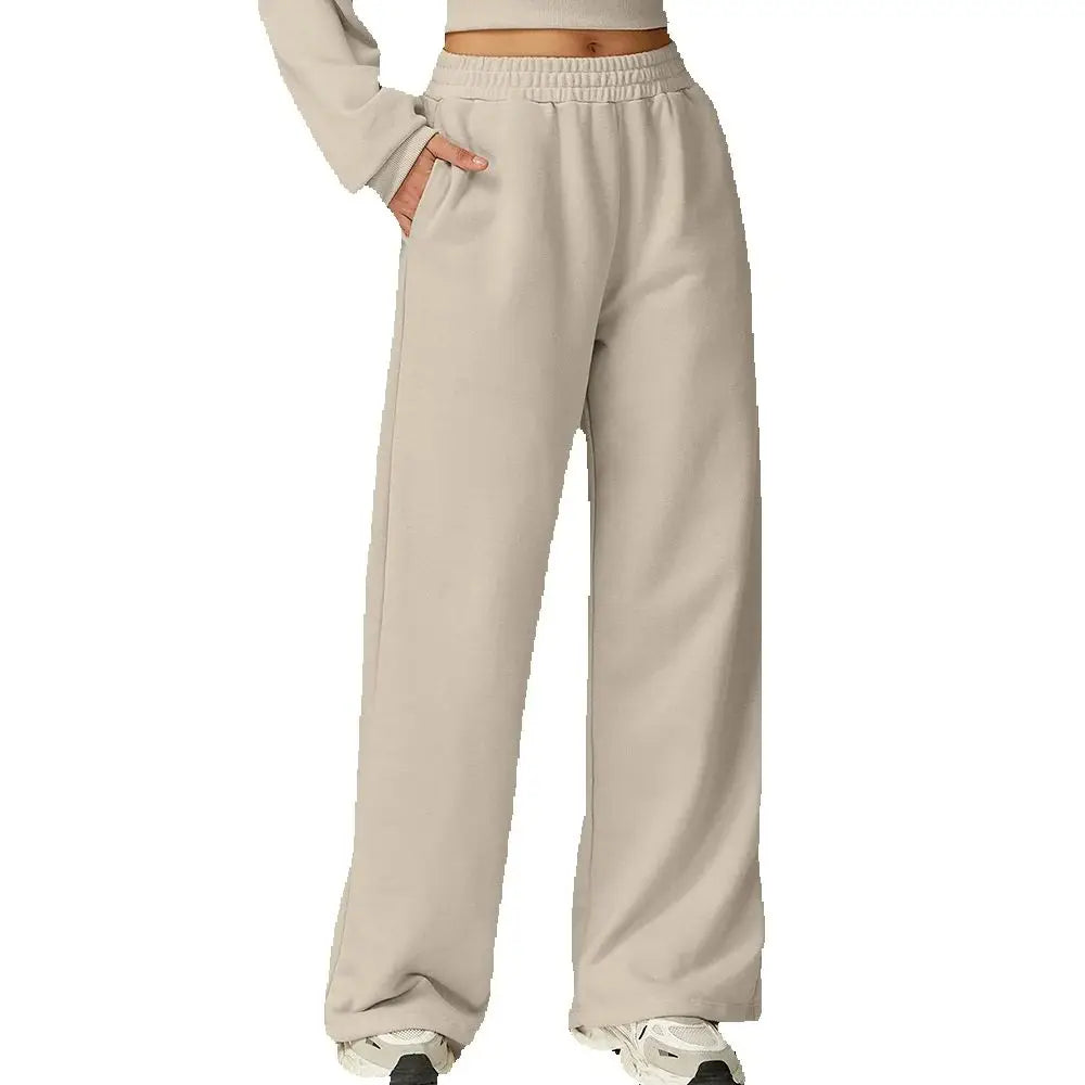 Winter New High Waisted Women's Yoga Pants Wide Leg Slimming Straight Leg Loose Pants Outdoor Casual Sports Running Pants