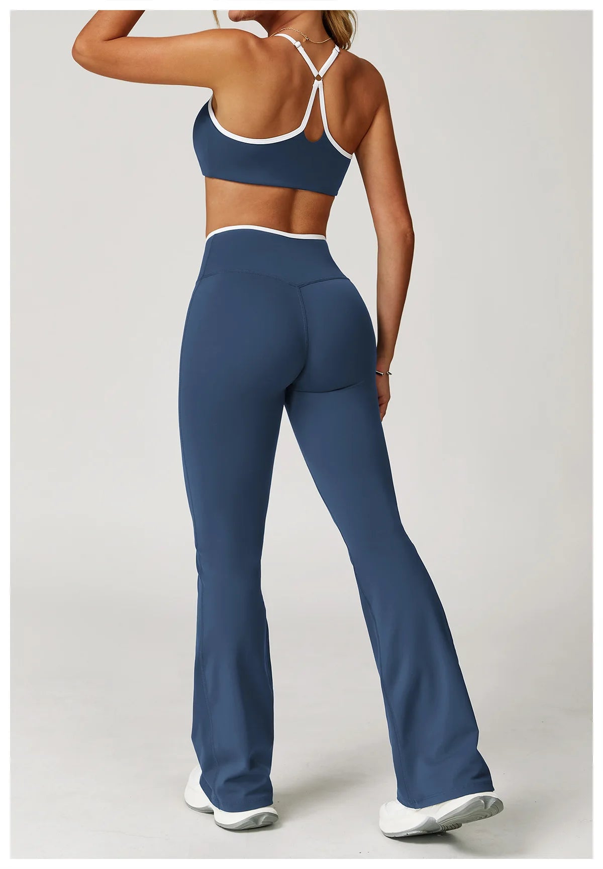 Women's Clothes Yoga Set 2 Pieces Workout Tracksuit Sportswear Gym Clothing High Waist Bell-bottoms Sexy Fitness Bta Sports Suit