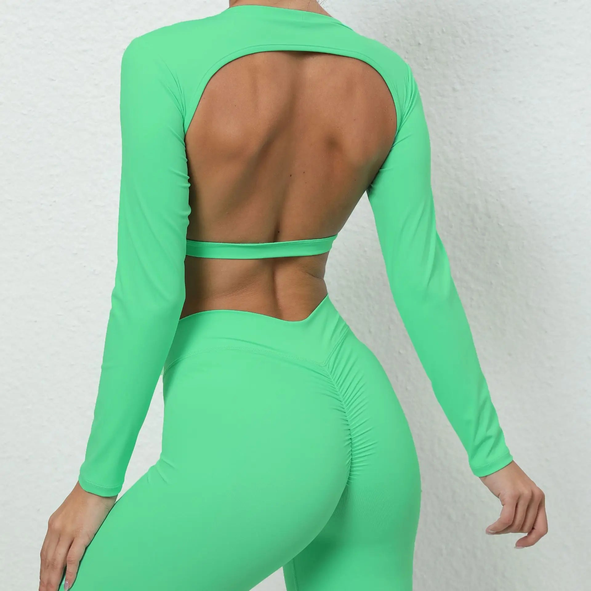 Women Long Sleeve Sport Shirt Hollow Out Yoga Tops Workout Running T-Shirt Girls Slim Gym Push Up Fitness Crop Top Female