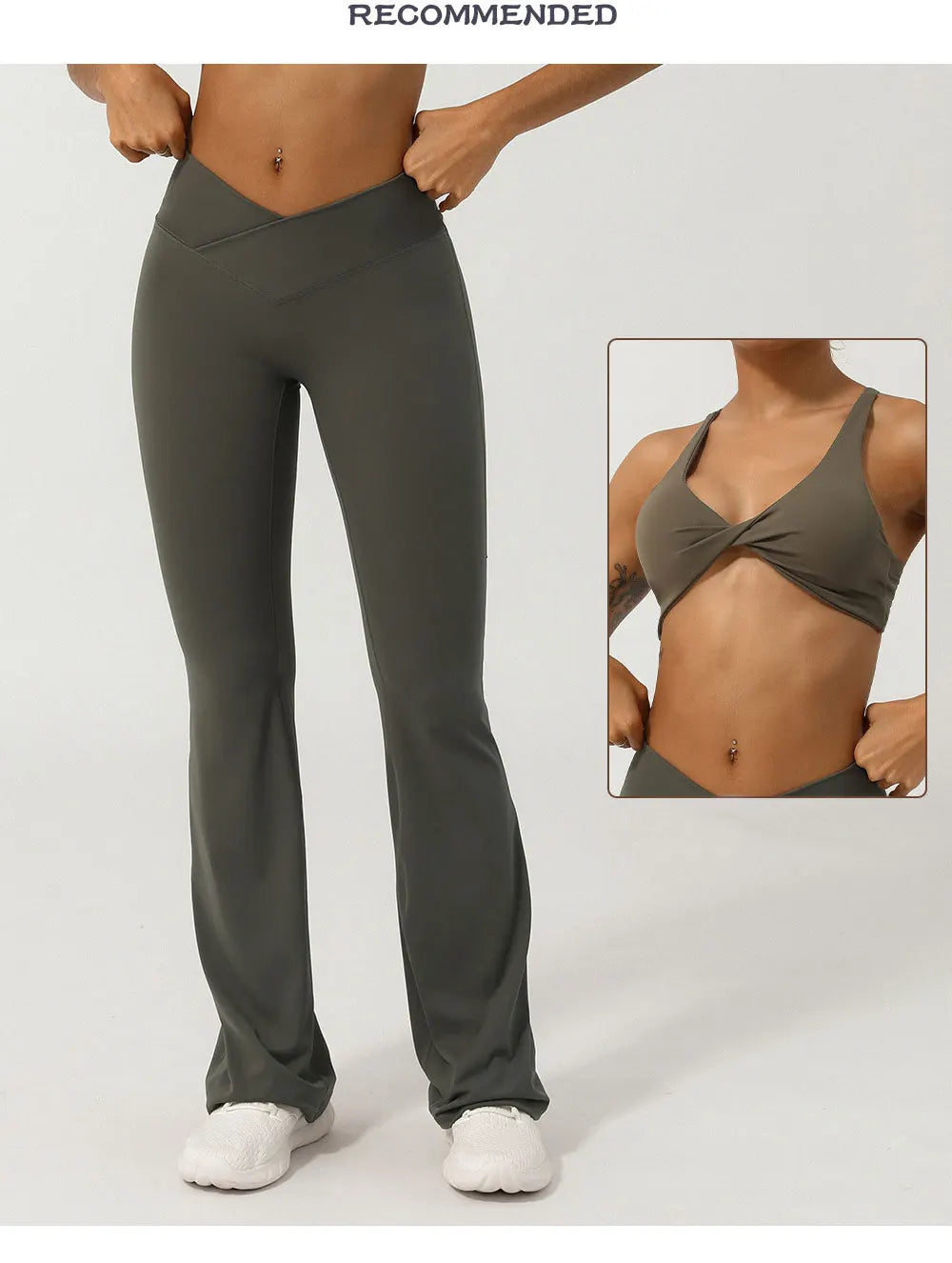 Women Yoga Bell-bottoms Tight Lifting High Waist Tights Cross Waist Sport Flared Pants Gym Running Breathable Fitness Leggings