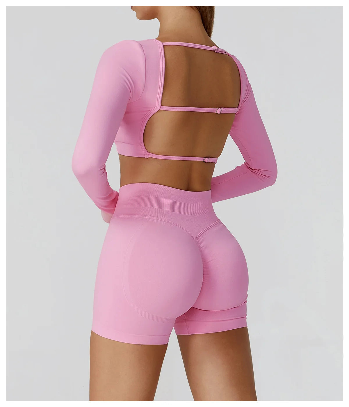 Seamless Casual Quick Dry Sportswear Women Square Neck Gym Top Women Fitness Sports Crop Top Female Long Sleeve Yoga Clothing