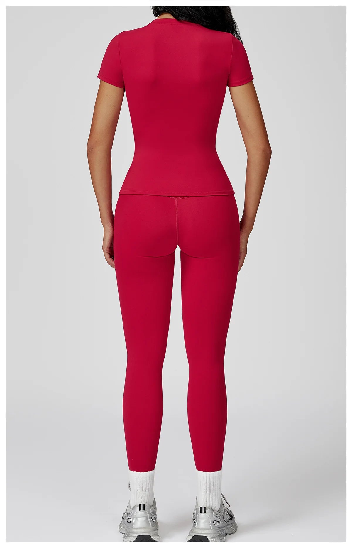 2PCS Yoga Set Sports Suit For Women Fitness Short Sleeve Tracksuits Sports Bra High Waist Leggings Gym Sports Clothes Sportswear