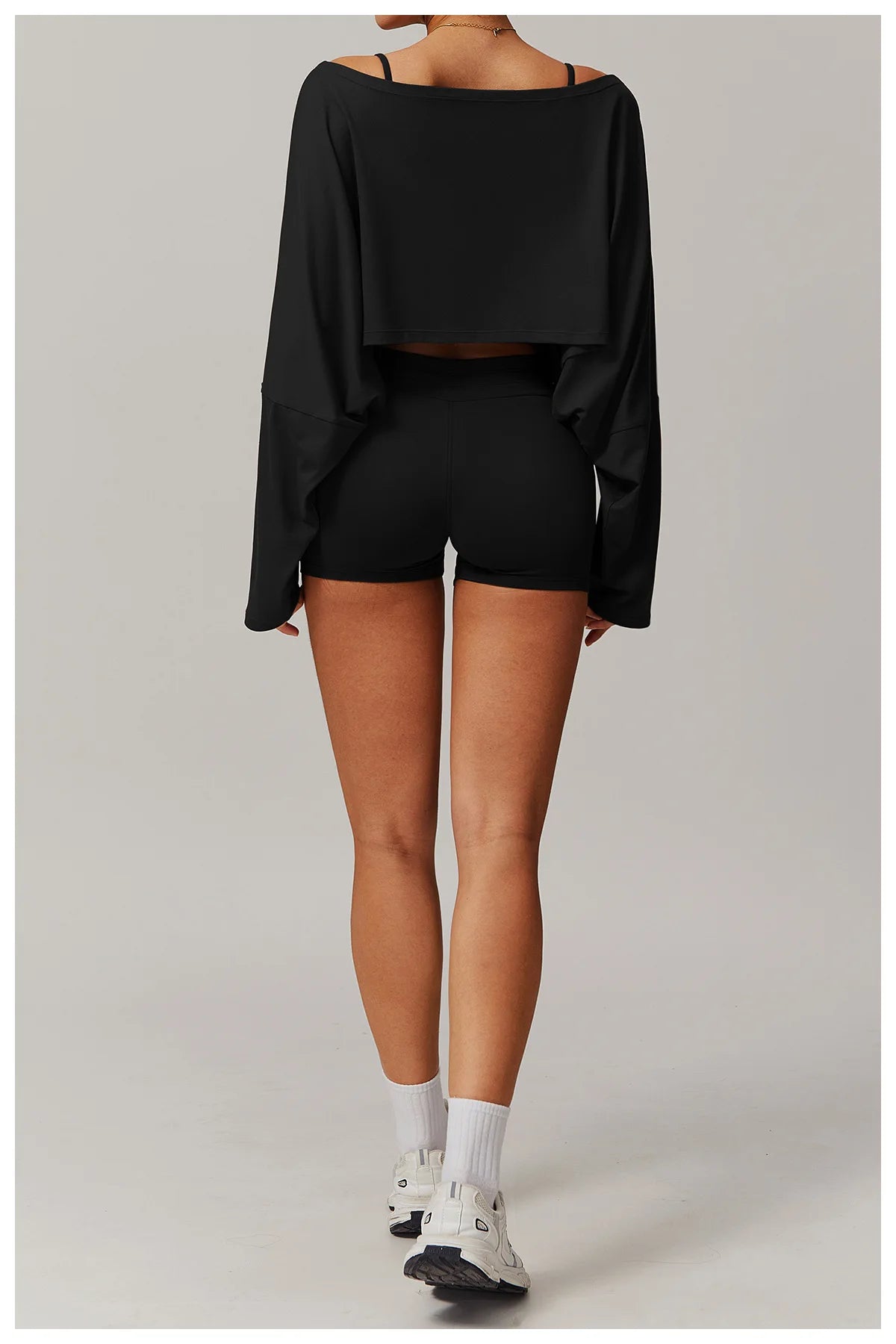 Running Fitness Sports Long Sleeved Top Women's One Shoulder Batwing Sleeve Loose Breathable Casual Long Sleeved Sexy Yoga Top