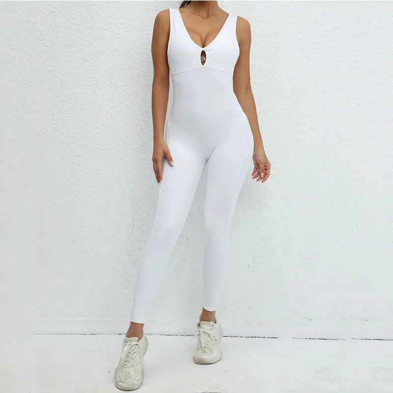 Backless Yoga Jumpsuits Sports Fitness One-Piece Yoga Sleeveless Workout Clothes Running Sportswear Tight Training Tracksuits