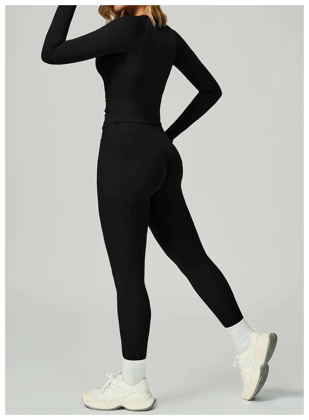 2 Pieces Yoga Suit Women Sports Set Quick-Drying Gym Set Women Tracksuit Running Workout Long Sleeve Sports Yoga Clothing