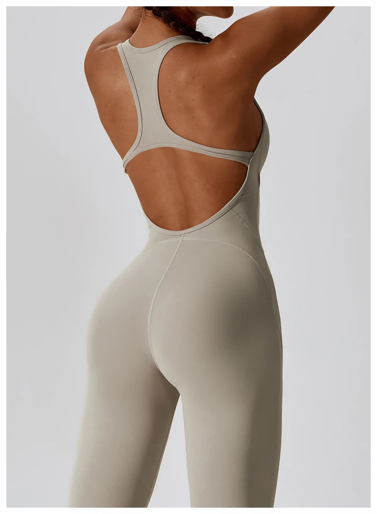 Open Back Jumpsuit for Women Workout Gym Romper Padded Yoga Set V Neck Gym Suit Backless Bodysuit Fitness Padded Gym Clothing