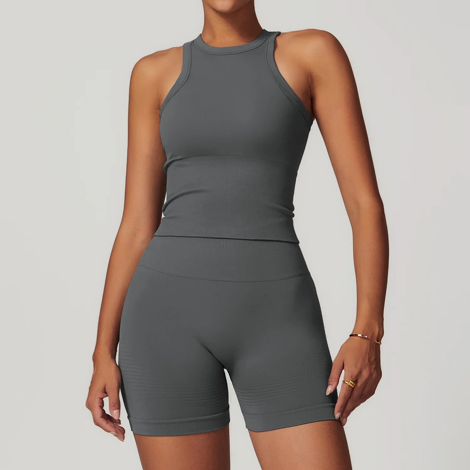 2PCS Seamless Women Tracksuit Yoga Set Workout Outfit Sportswear Gym Clothing Fitness Long Sleeve High Waist Legging Sports Suit