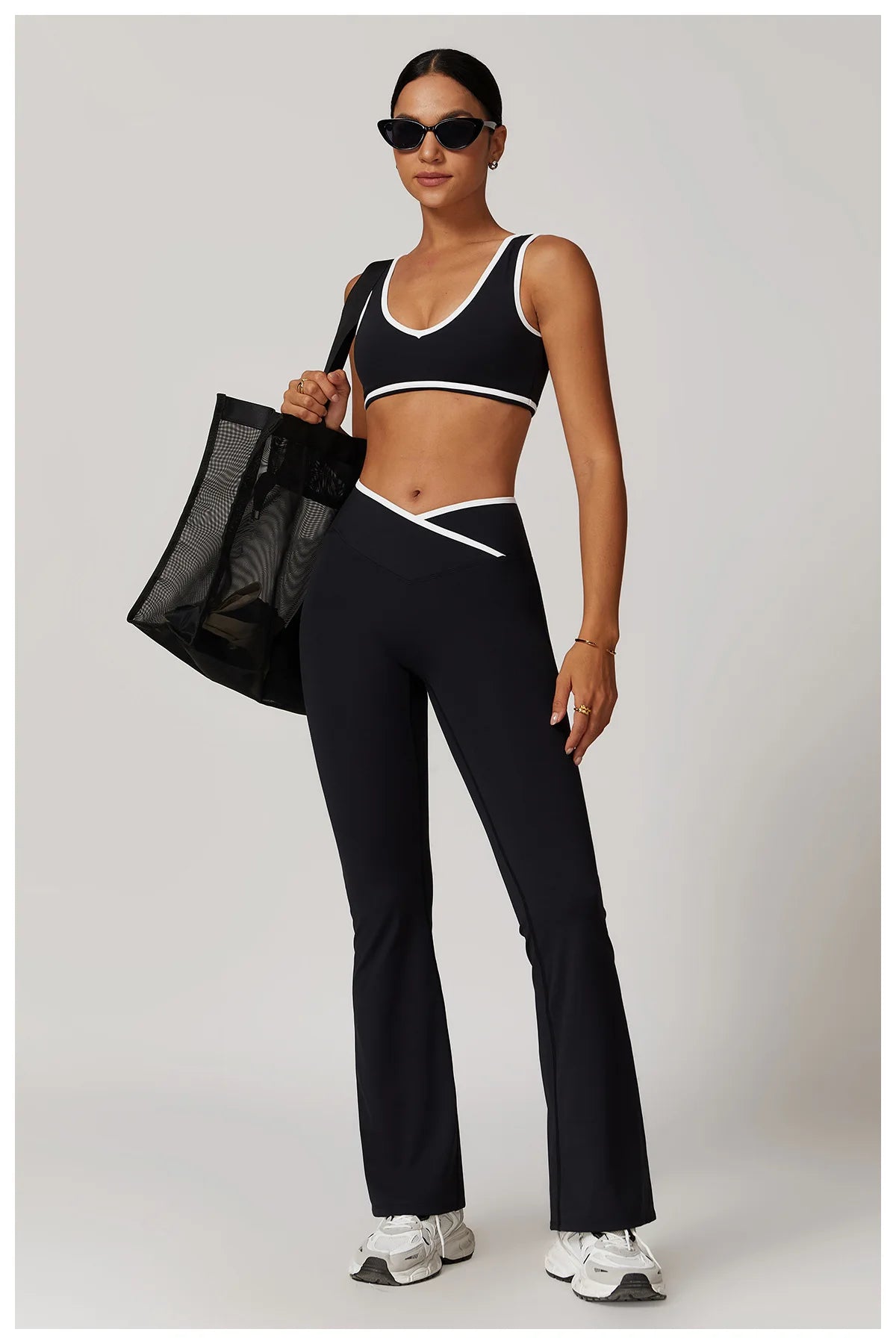 Bell-bottoms Female Leggings Tights High Waist Sexy V-shaped Waist Fitness Pants Women Gym Workout Leggings Running Yoga Legging