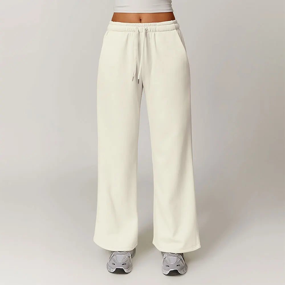Winter Plush Loose Sports Sweatpants for Women Straight Leg Pants Warm Casual Pants Running Sports Pants for Women