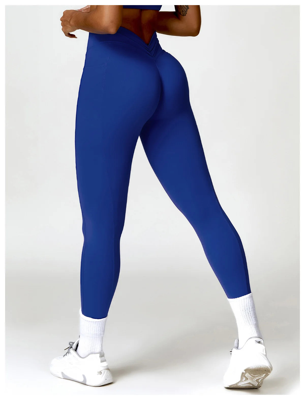 V-shaped Back Leggings Fitness Women Sport Leggings High Waist Elastic Solid Yoga Pants Gym Jogging Push Up Slim Pants Female