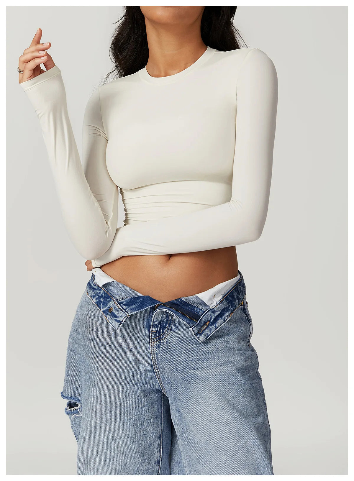 Women Yoga Shirts Crop Top Long Sleeves Shirts for Women Yoga  Long Sleeves Sports Fitness Top Push Up Gym Clothes Workout Tops