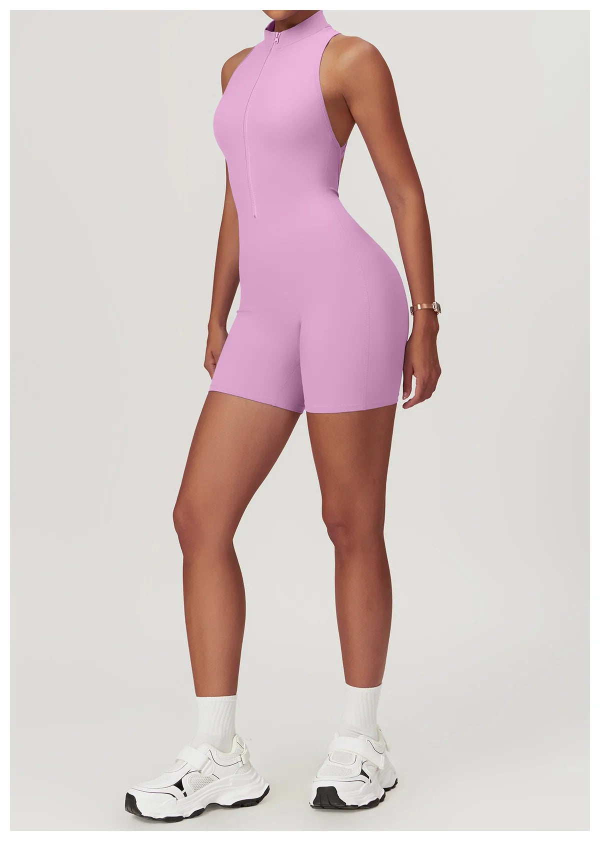 Scrunch Sports Overalls Gym Jumpsuit Women's Fitness Suit Short Sets for Woman Tracksuit Yoga Clothing Zipper Workout Sportswear