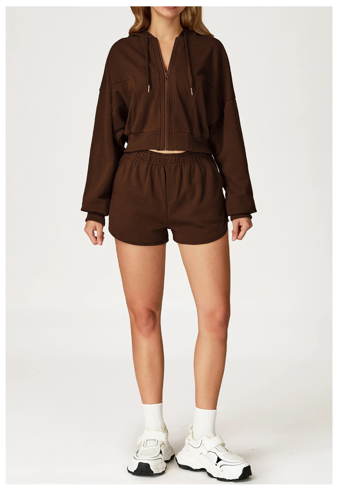 Winter 2-piece Casual Sports Hoodie Set Women's Long Sleeved Loose Yoga Set High Waisted Sweatpants Running and Fitness Set