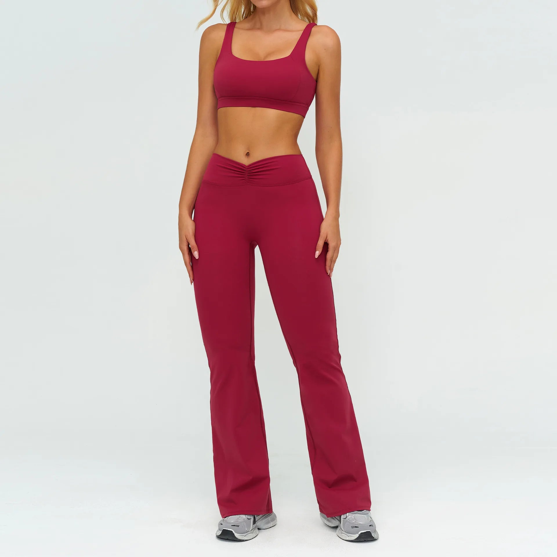 2PCS Yoga Set Women's Tracksuit Fitness Suit Sportswear Workout Sports Bra High Waist Leggings Gym Clothing Sports Shorts Suit