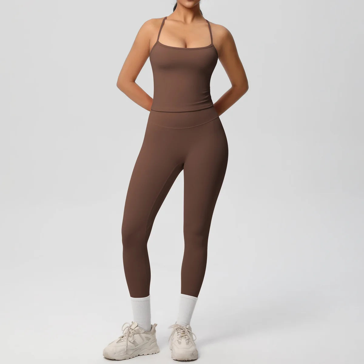 Yoga Outfits Women Tracksuit Fitness Suit Training Sleeveless Sport Gym Set Workout Overalls Sports Underwear Sportswear