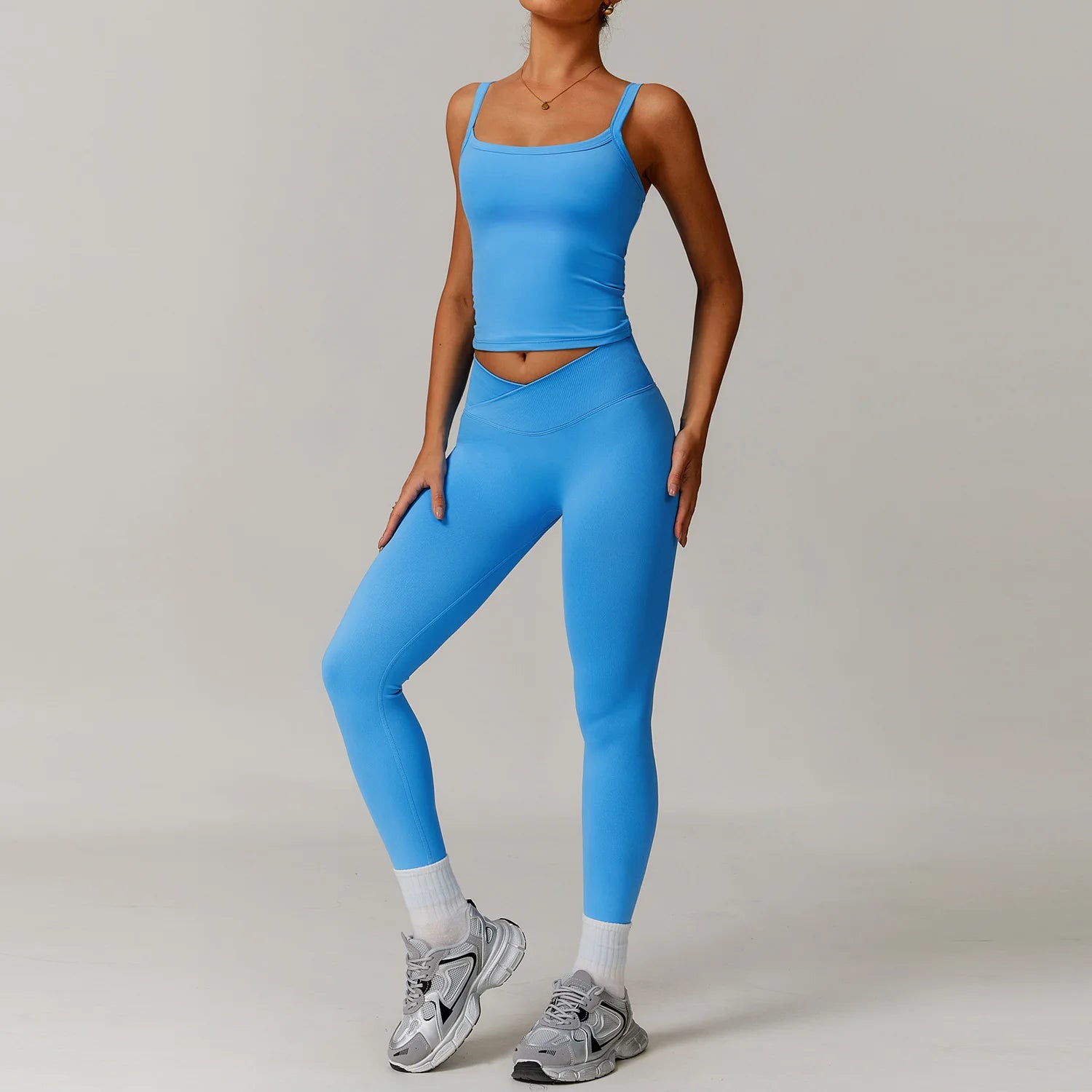 Women Tracksuit 2PCS Seamless Fitness Suit Yoga Sets Sportswear Workout Sports Bra High Waist Leggings Gym Clothing Sports Suits