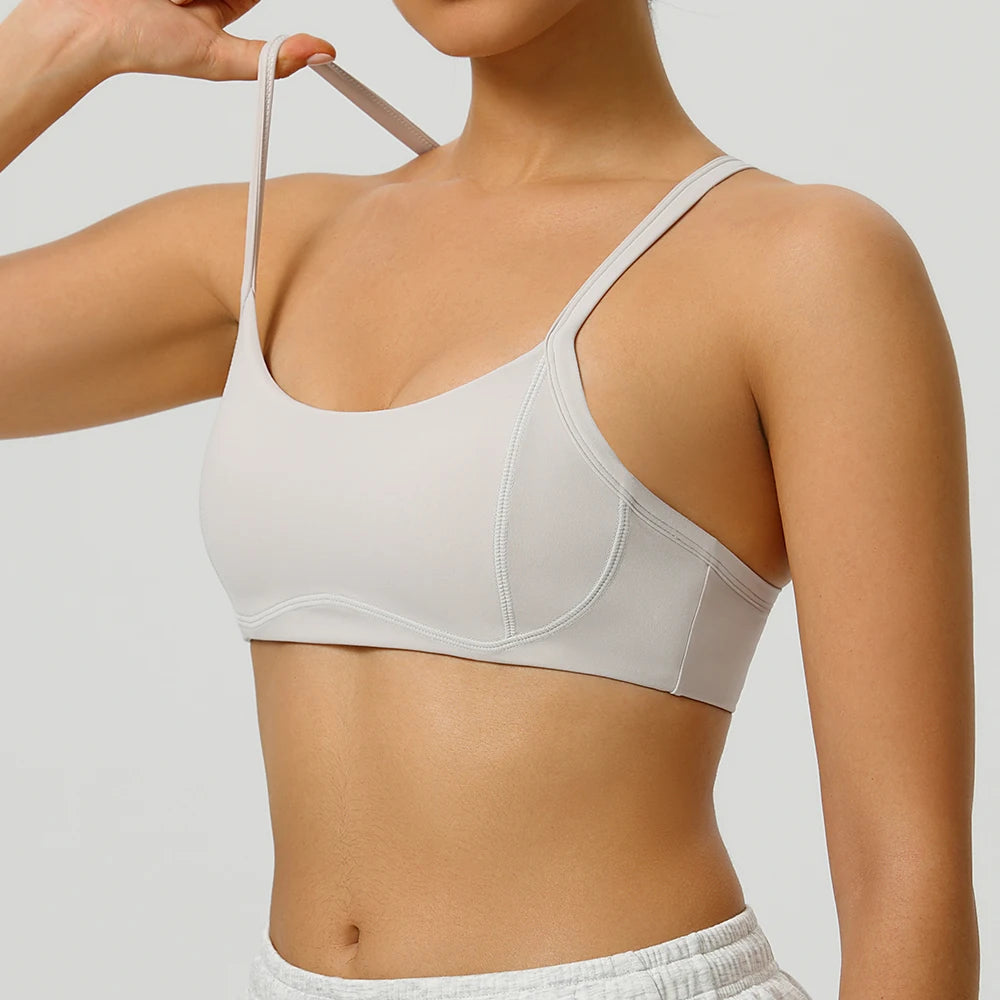 Women Breathable Sports Bra Anti-Sweat Fitness Top Yoga Bra Shockproof Crop Top Push Up High Strength Sport Bra Gym Workout Top