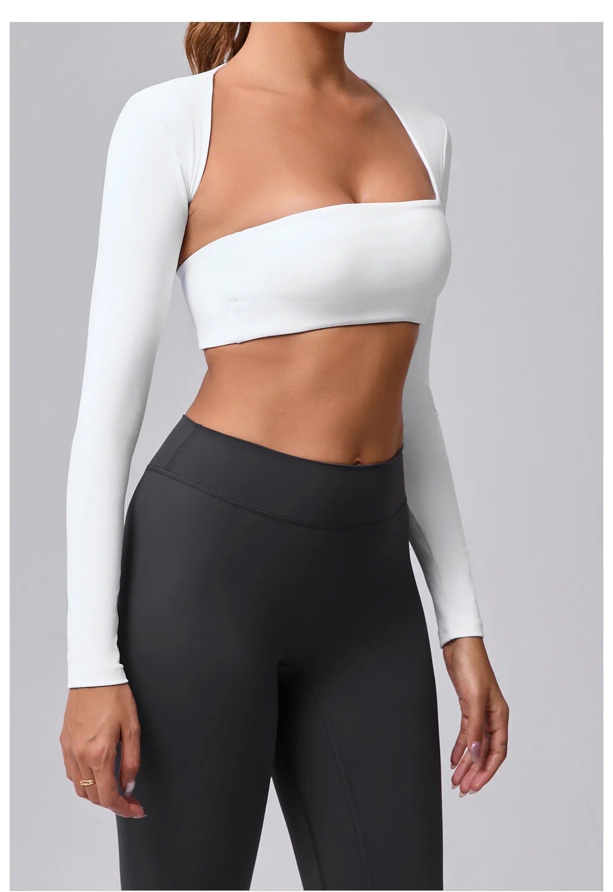 Women Yoga Shirts Crop Top Sexy Long Sleeves Shirts for Women Yoga Sports Running Fitness Gym Clothes Push Up Workout Tops