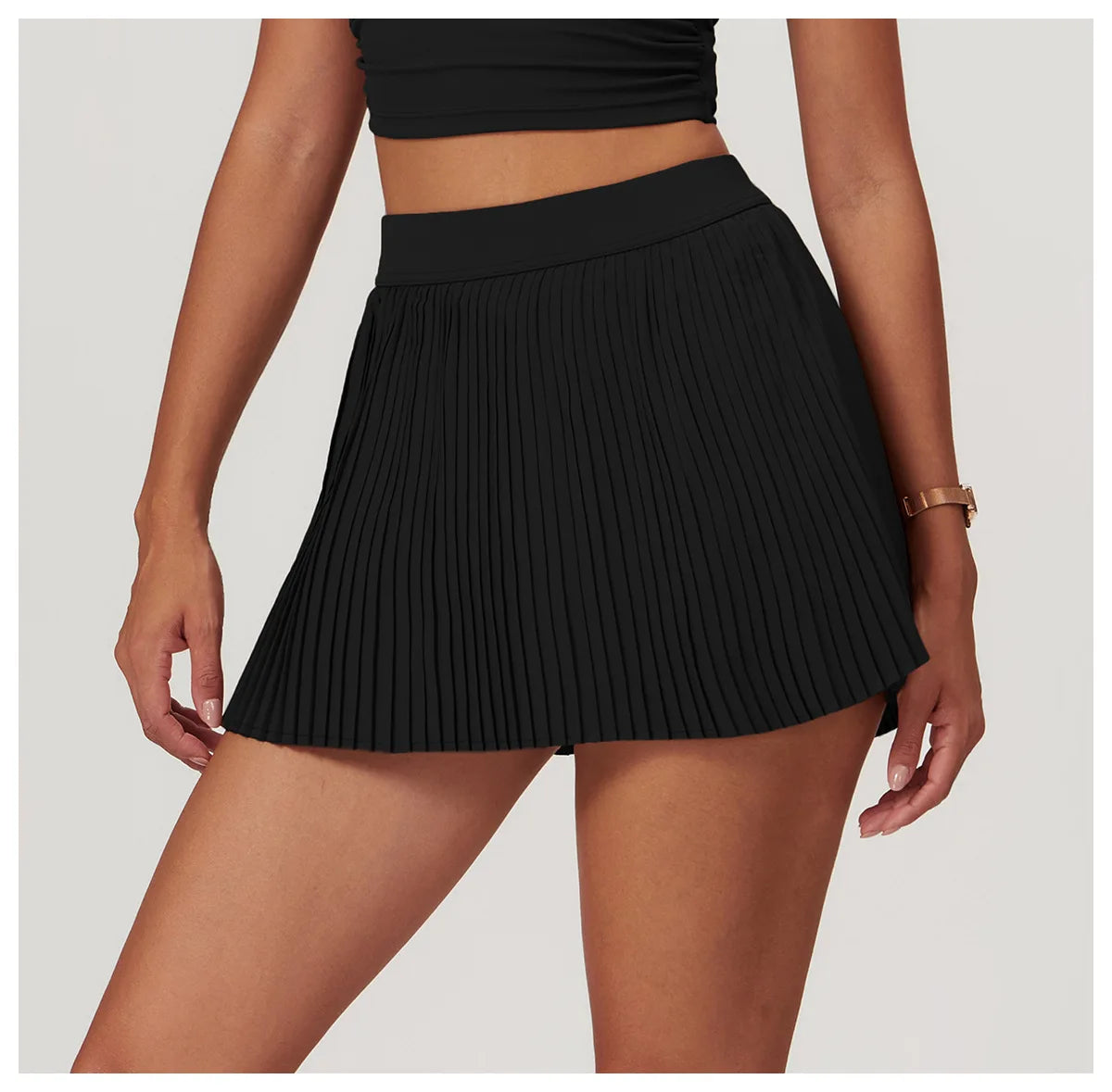 Women Pleated Sports Tennis Skirts Women High Waist Yoga Fitness Short Skirt With Pockets Gym Golf Loose Mini Skirt With Pockets