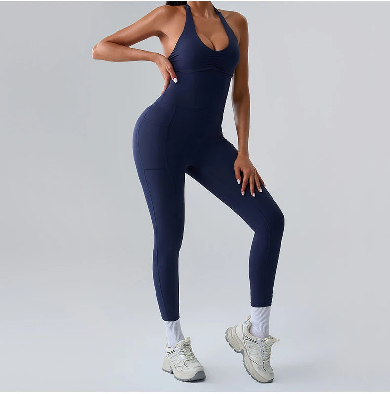 Workout Jumpsuit Sports Overalls Women Rompers Gym Clothing Running Tracksuit Fitness Gym Clothes Push Up Sportswear Yoga Set