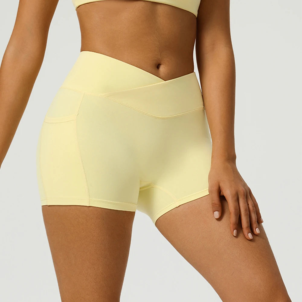 Yoga Shorts Women Impact Sports Shorts Gym Workout Shorts High Waist Push Up Fitness Running Outdoor Sports Shorts Cycling Short
