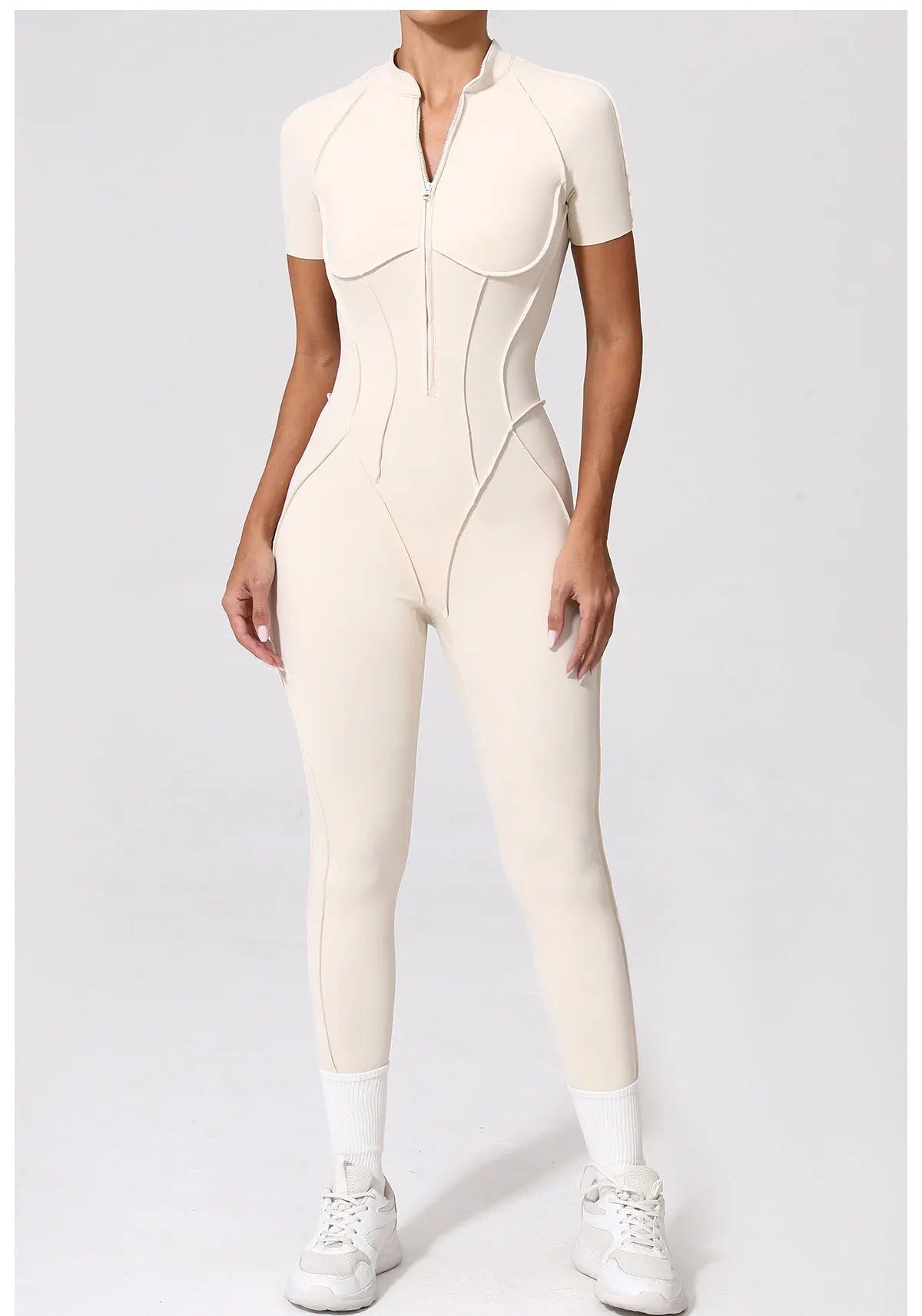 Gym Jumpsuit Women's Fitness Suit Zipper Long Sleeved Sets Sports Overalls for Woman Tracksuit Yoga Clothing Workout Sportswear