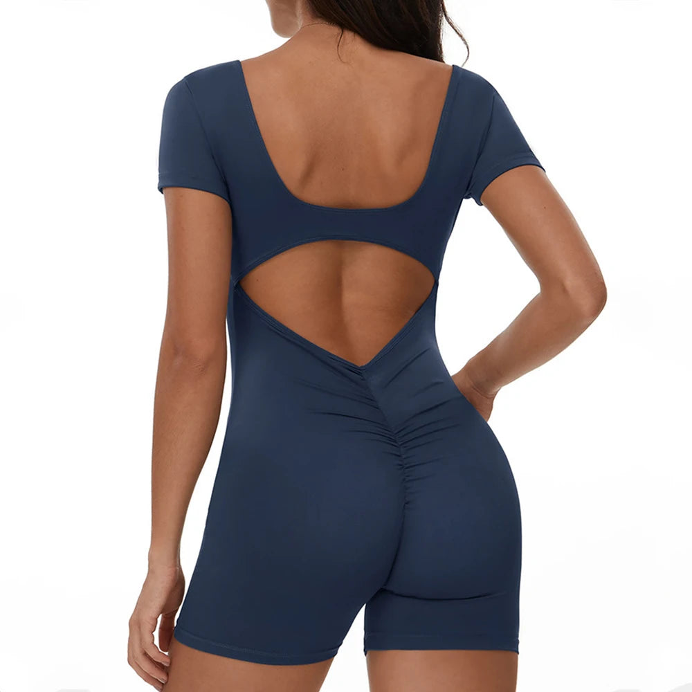 Yoga Jumpsuit Sexy Back V Rompers Gym Set Women Training Yoga Suit Sportswear Women Sports Jumpsuit Fitness Workout Bodysuits