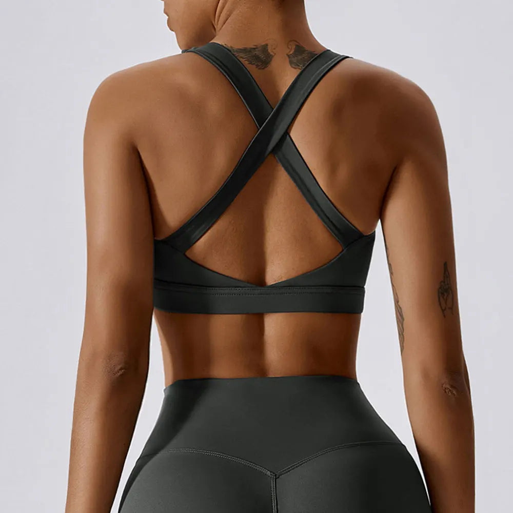 Breathable Sports Bra Shockproof Crop Anti-sweat Fitness Top Women Yoga Bra Push Up Sport Gym Running Workout Top Soft Underwear