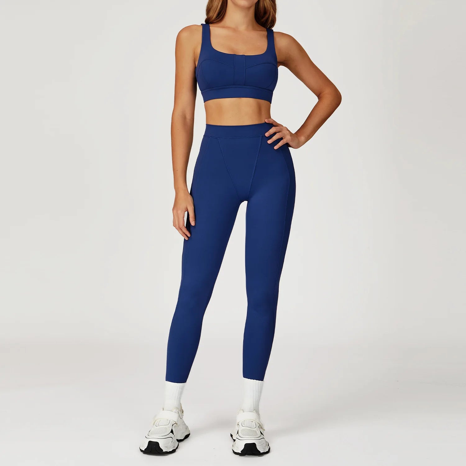 2PCS Yoga Set Gym Clothes Sportswear Yoga Suits For Women Outfits Fitness Set Tracksuits Sports Bra Gym Long Sleeved Leggings