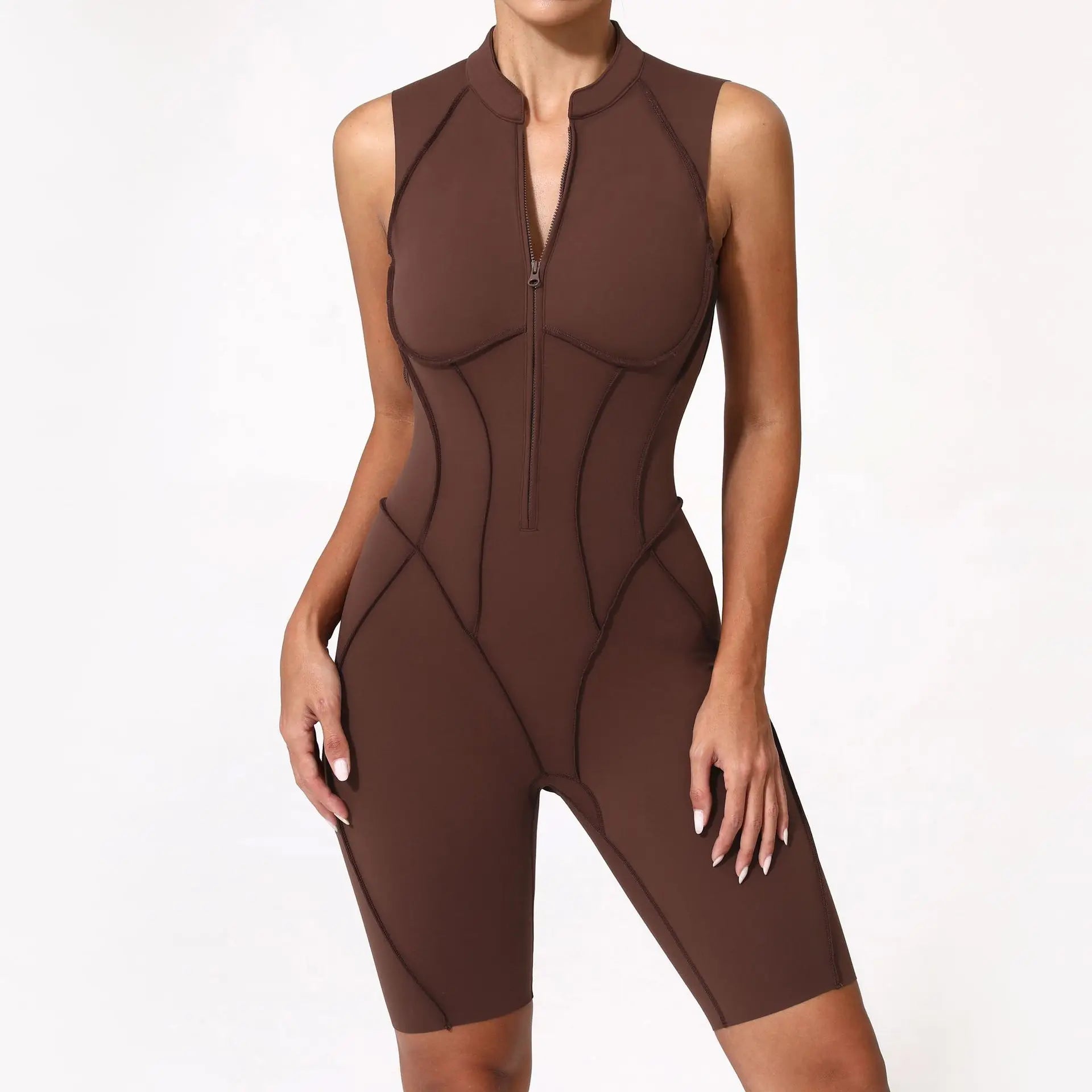 Zipper Jumpsuit Women's Fitness Suit Short Sets Sports Overalls for Woman Tracksuit Yoga Clothing Gym Workout Clothes Sportswear