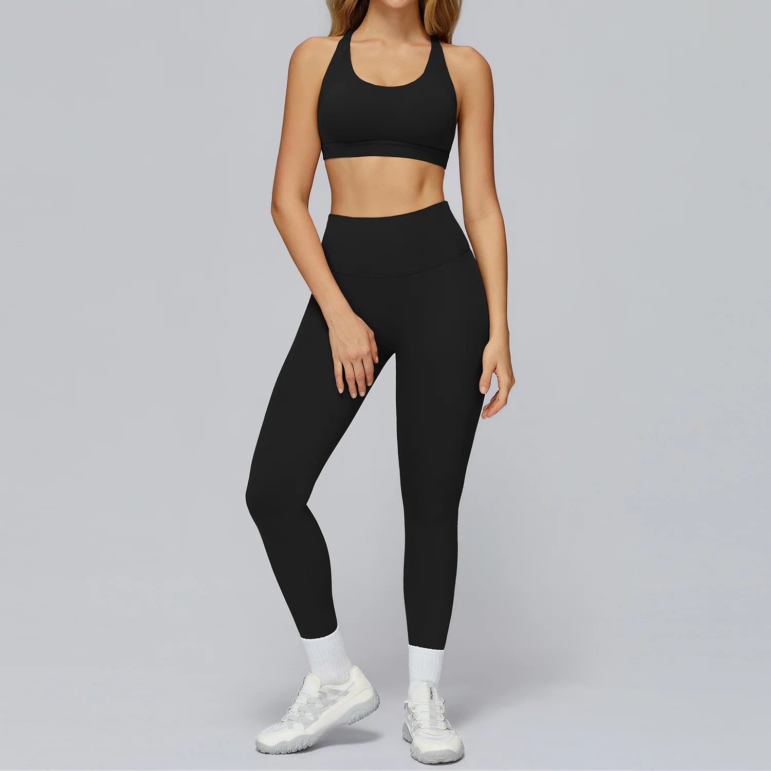 2PCS Yoga Suit Women Tracksuit Sports Bra High Waist Leggings Shorts Outfit Gym Set Fitness Workout Clothes Running Sportswear