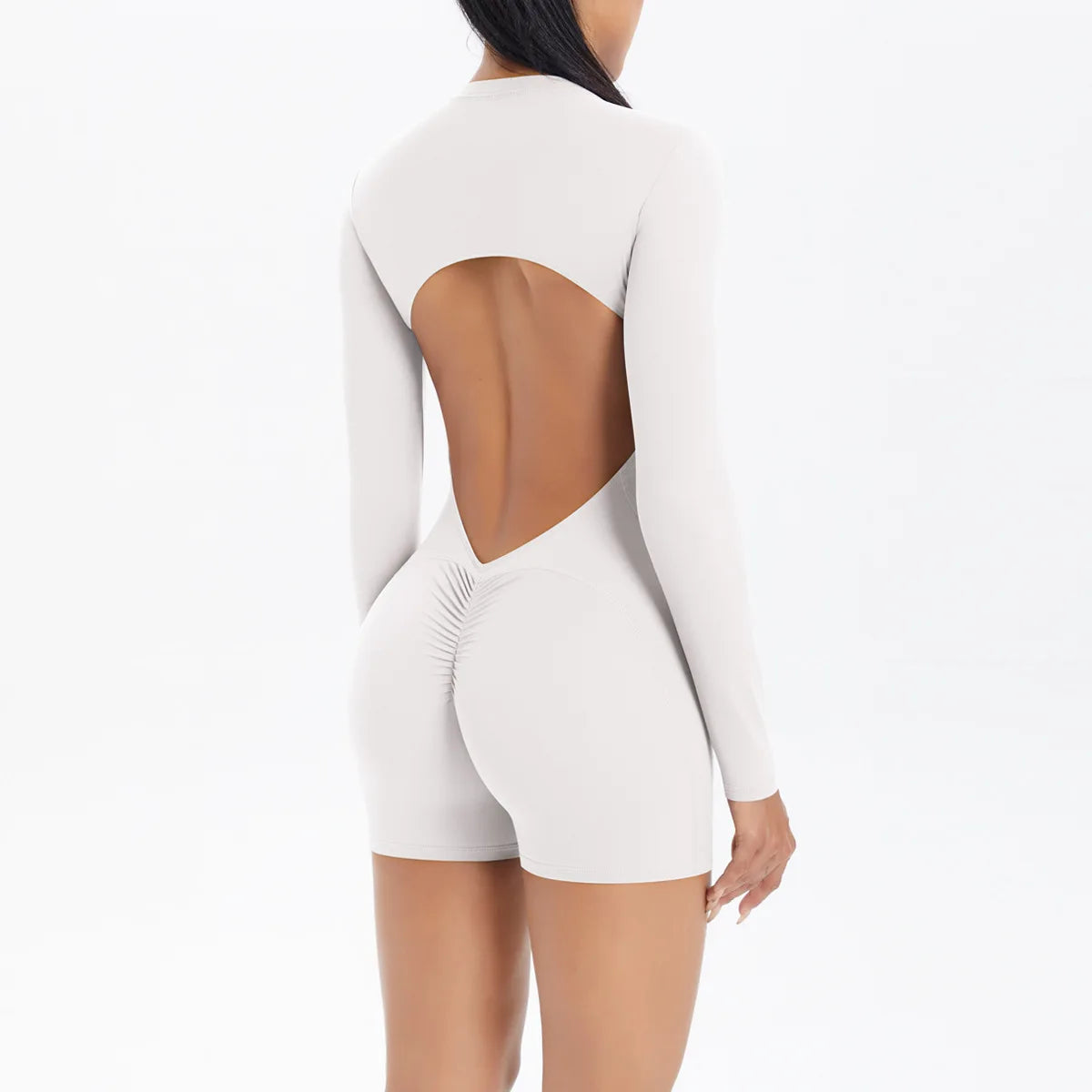 Gym Jumpsuit Women's Fitness Suit Short Set Sports Overalls Woman Tracksuit Yoga Clothing Zipper Long Sleeved Workout Sportswear